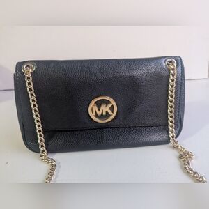 Michael Kors Black Leather Chain Shoulder Bag